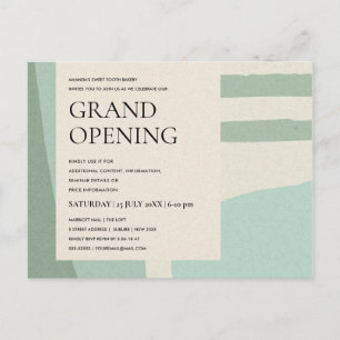 MODERN COOLA ABSTRAKT ART AQUA BLUE GRAND OPENING MEDDELANDE VYKORT