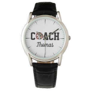 Modern Coola Basketball Coach Boll Graffiti & Namn Armbandsur