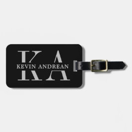 Modern Coola Black Monogram Bagagebricka