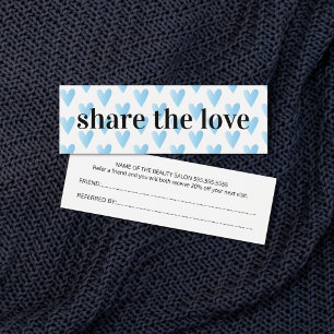 Modern Coola Blue Hearts Beauty Salon Litet Visitkort