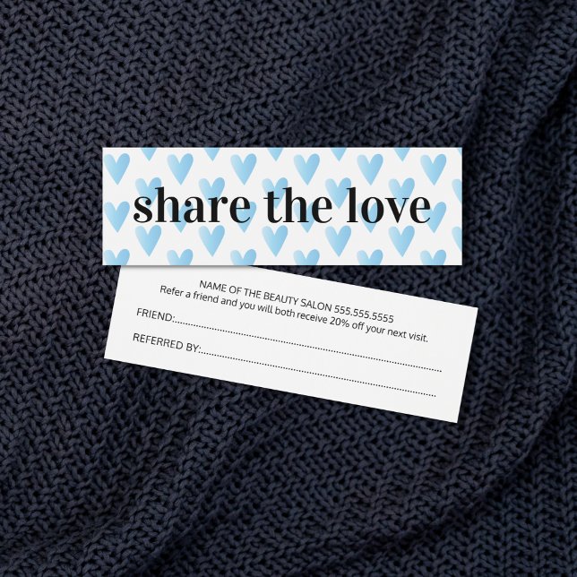 Modern Coola Blue Hearts Beauty Salon Litet Visitkort (Skapare uppladdad)