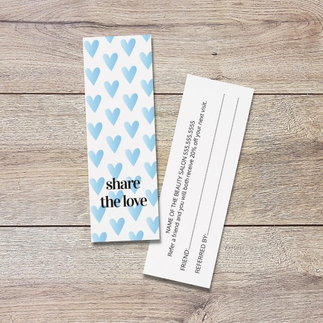 Modern Coola Blue Hearts Beauty Salon Litet Visitkort (Skapare uppladdad)