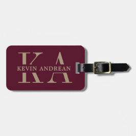 Modern Coola Burgundy Monogram Bagagebricka