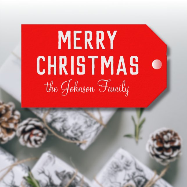 Modern Coola Classic Red-jul Presentetikett (Skapare uppladdad)