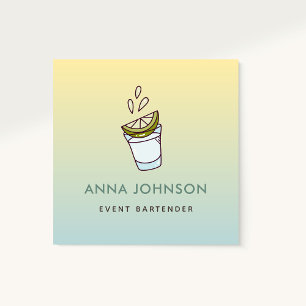 Modern Coola Cocktails Lime i Glass Bartender    Fyrkantigt Visitkort