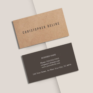 Modern Coola Elegant Brown Kraft Papper Consultant Visitkort