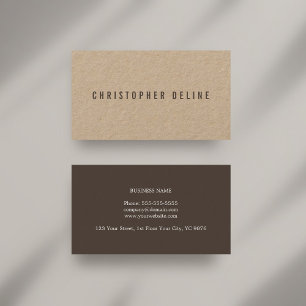 Modern Coola Elegant Brown Kraft Papper Consultant Visitkort