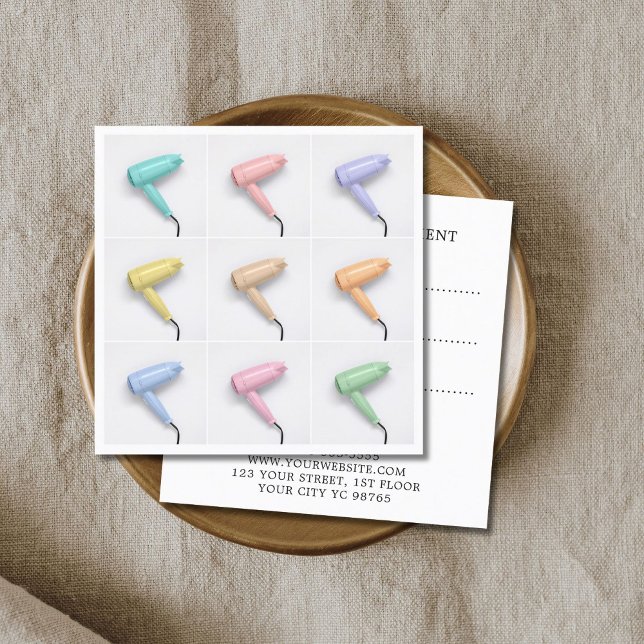 Modern Coola - färgstarka hårtorkar - Möte Tidsbeställning Kort (Skapare uppladdad)