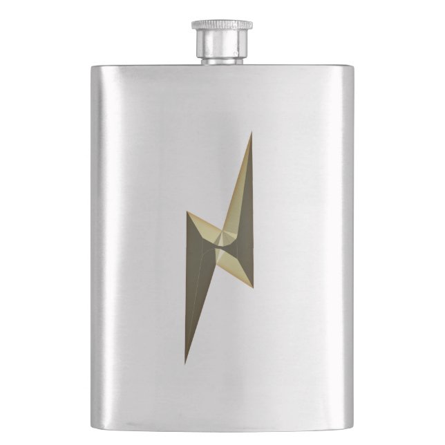 Modern coola för åskavlor i guld fickplunta (Framsidan)