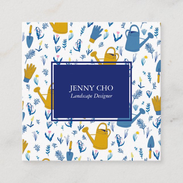  modern Coola för trädgårdsodling Fyrkantigt Visitkort (Framsida)