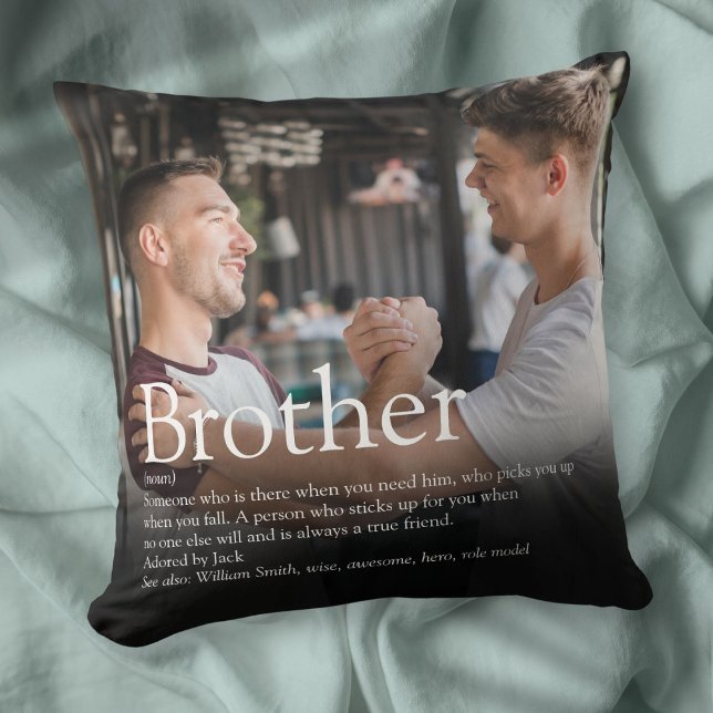 Modern Coola Foto Best Brother - aldrig-definition Kudde (Modern Cool Photo Best Brother Ever Definition Throw Pillow)