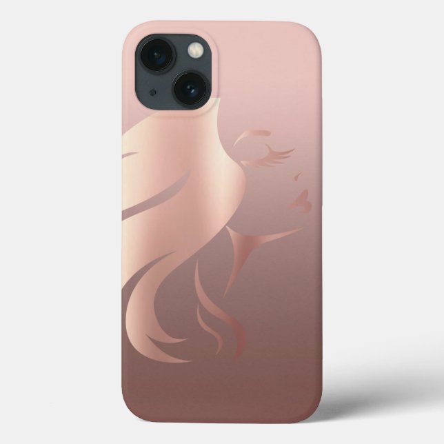 Modern Coola Girl Ansikte Silhouette (Baksida)