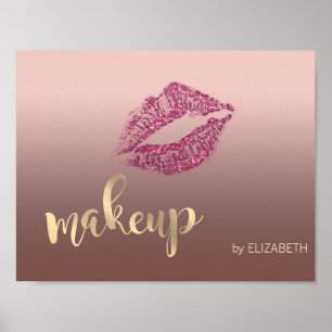 Modern Coola Glittery Läppar , Makeup-artist Poster