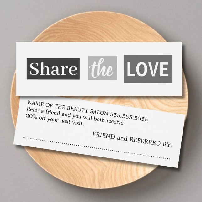 Modern Coola Grått White Beauty Salon Referral Litet Visitkort (Skapare uppladdad)