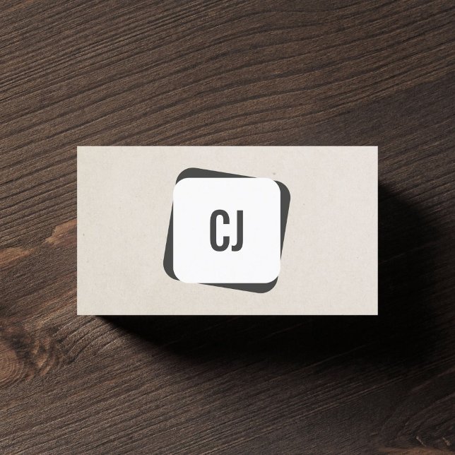 Modern Coola Grått White Monogram Consultant Visitkort (Skapare uppladdad)