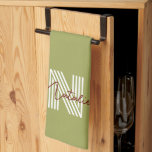 Modern coola, inledande text och skripttext oliv g kökshandduk<br><div class="desc">Snyggt med naturligt färg för minimalistiskt fläkt.</div>