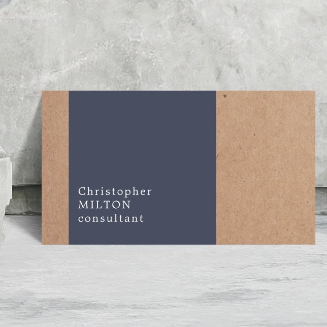 Modern Coola Kraft Papper Blue Consultant Visitkort (Skapare uppladdad)