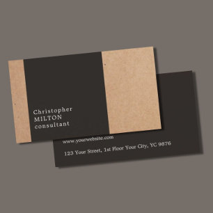 Modern Coola Kraft Papper Mörk Grått Consultant Visitkort
