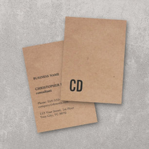 Modern Coola Kraft Papper (tryckt) Black Monogram Visitkort