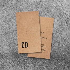 Modern Coola Kraft Papper (tryckt) Black Monogram Visitkort