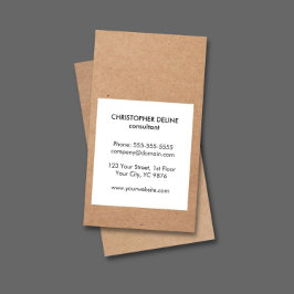 Modern Coola Kraft Papper White Consultant Visitkort