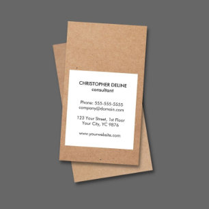 Modern Coola Kraft Papper White Consultant Visitkort
