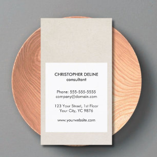 Modern Coola Light Kraft Papper White Consultant Visitkort