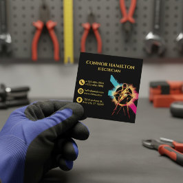 Modern Coola Lightning Trendig Electric Fyrkantigt Visitkort