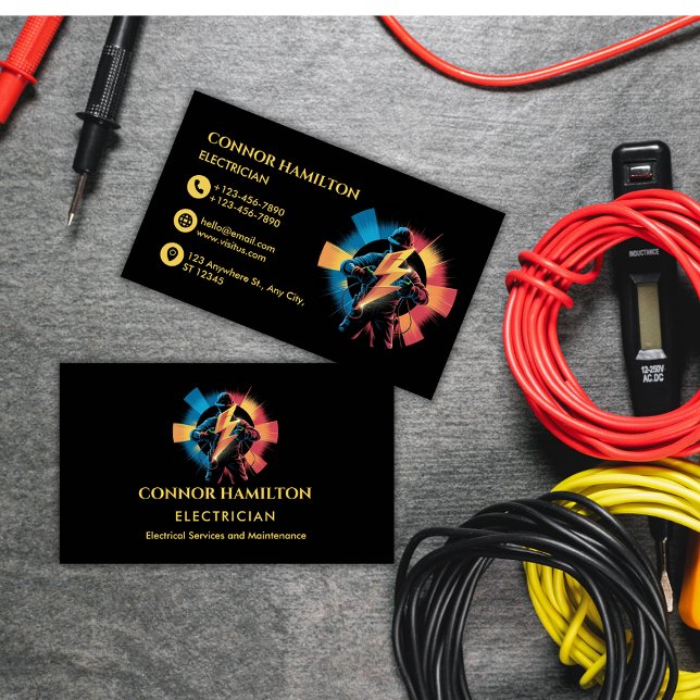 Modern Coola Lightning Trendig Electric Visitkort (Skapare uppladdad)