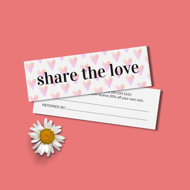 Modern Coola Ljus rosa Hearts Beauty Salon Litet Visitkort (Skapare uppladdad)