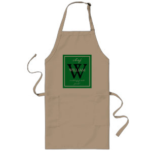 Modern Coola Monogram Chef's NAMN producerar under Långt Förkläde