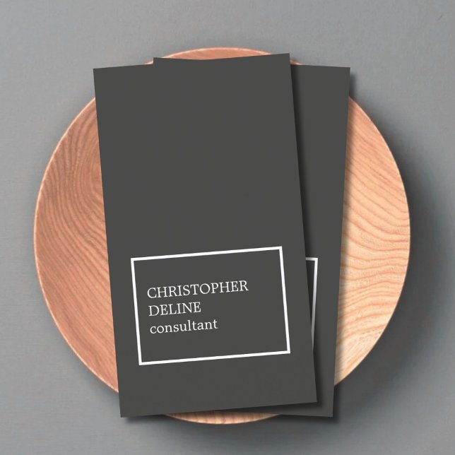 Modern Coola Mörk Grått White Consultant Visitkort (Skapare uppladdad)