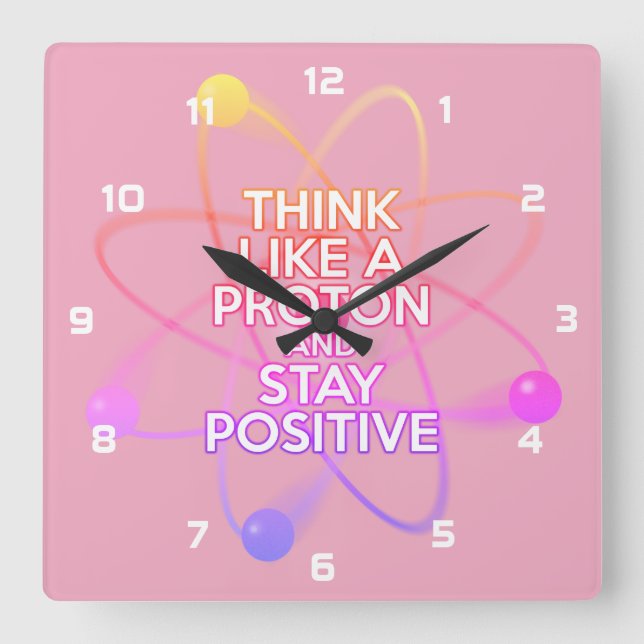 Modern Coola Positive Science Quote Girly Rosa Fyrkantig Klocka (Framsida)