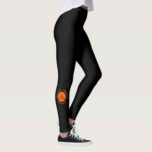 Modern Coola Spooky Black & Orange Happy halloween Leggings (Höger)