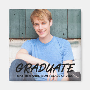 Modern Coola Studenten-annonsfotofyrkant Magnet