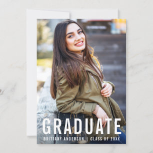 Modern Coola-Studenten-fotomeddelande W-kort Meddelande
