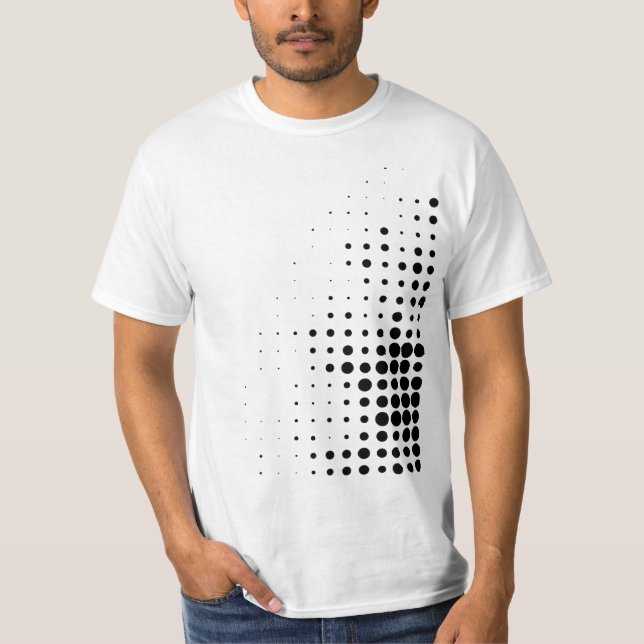 Modern, coola trendig abstrakt raster punkter möns t shirt (Framsida)