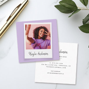 Modern Coola Trendig - Enkel skriptfoto Fyrkantigt Visitkort