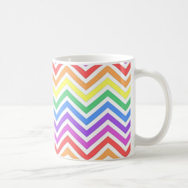 Modern, coola, trendig, färgstark regnbåge kaffemugg (Höger)