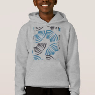 Modern, coola, trendigets blå abstrakt-penseldrag t shirt