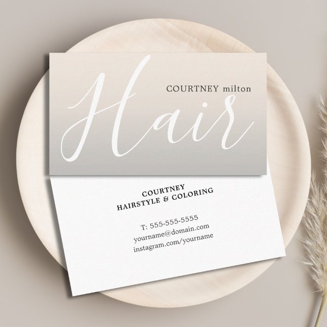 Modern Coola Typography Hair Stylist Visitkort (Skapare uppladdad)