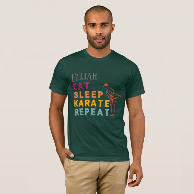 Modern Coola Typography Martial Arts Karate T Shirt (Hel framsida)