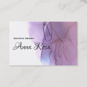 *~* Modern Coola Watercolor Blue Magenta Lavender Visitkort