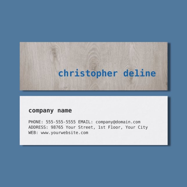 Modern Coola Wooden Blue Consultant Mini Visitkort (Skapare uppladdad)