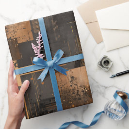 Modern Copper Bronze Shine Abstract Pattern Presentpapper