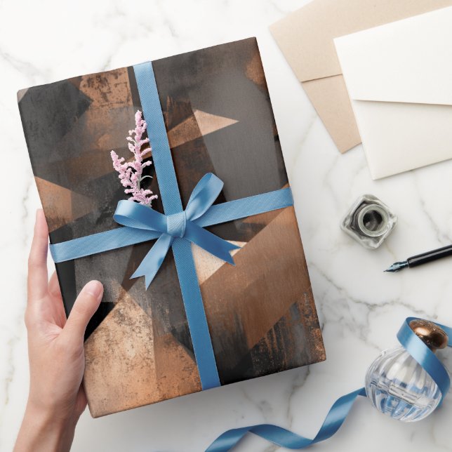 Modern Copper Bronze Shine Abstract Pattern Presentpapper (Gifting)