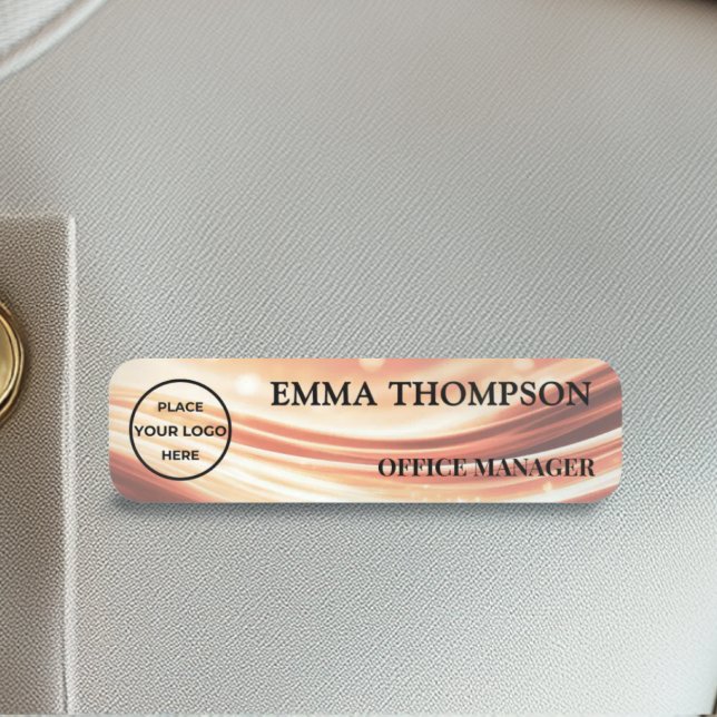 Modern Copper Fabric Design Name Badge Custom 名札 Namnbricka (Skapare uppladdad)