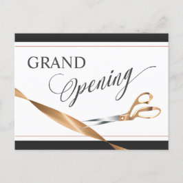 Modern Copper Ribbon Scissors Grand Open Inbjudan Vykort