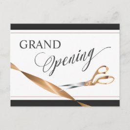 Modern Copper Ribbon Scissors Grand Open Inbjudan Vykort