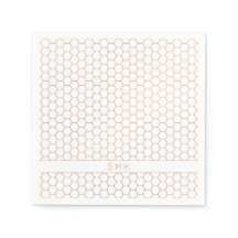 Modern Copper Ro Gold Foil Hexagon Monogram